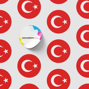 Türk Bayrağı Bas-Kes Etiket
